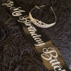 Birthday Bundle/Sash,diamond crown,& diamond pin)